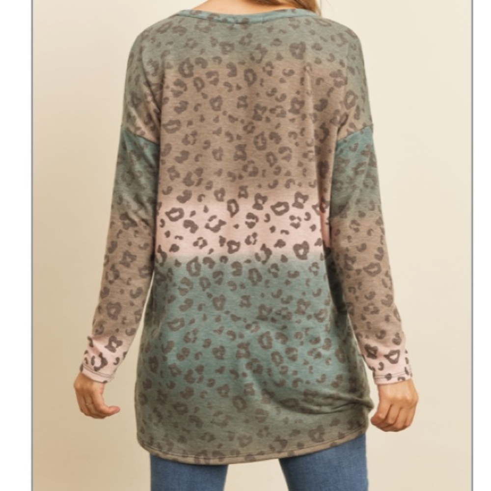 Color Bock, Animal Print Tunic Top - Picture 8 of 9